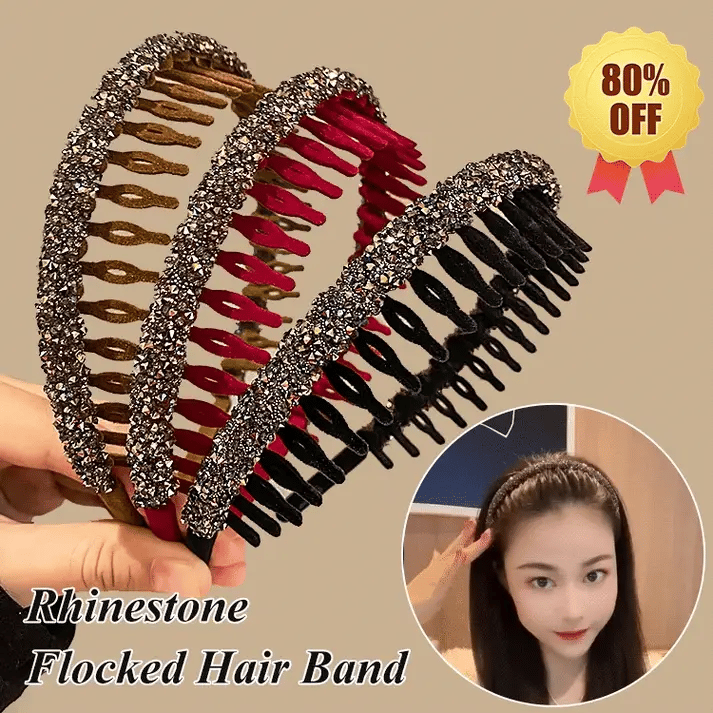 Rhinestone Flocked Hair Band
