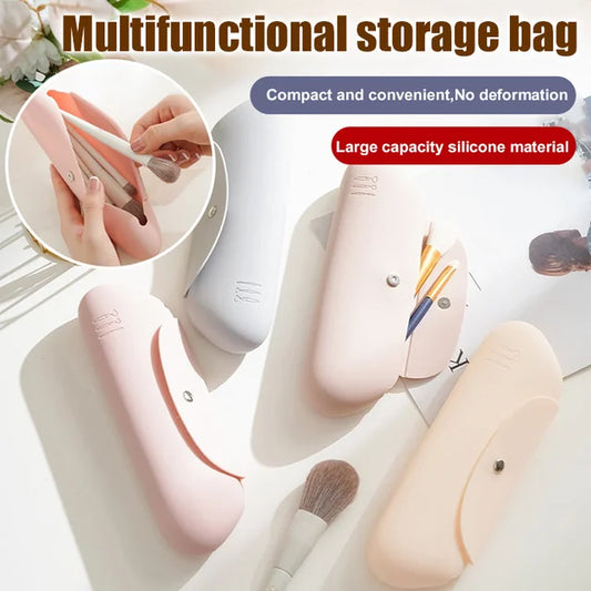 Portable Silicone Makeup Brush Storage Bag