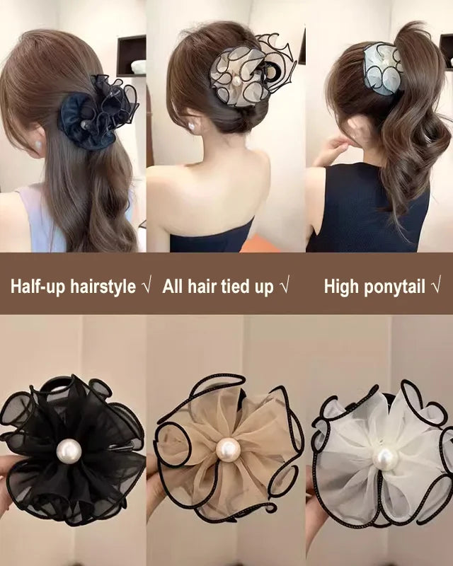 Korean Ultra-Pretty Mesh Flower Hair Clip