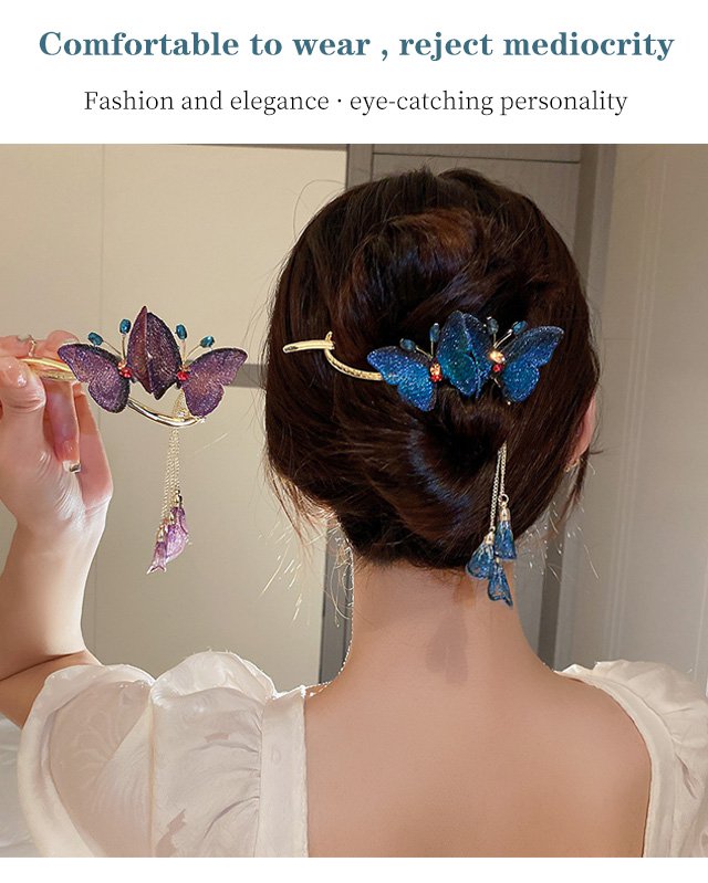 High-Quality ButterflyTassel Hair Clip