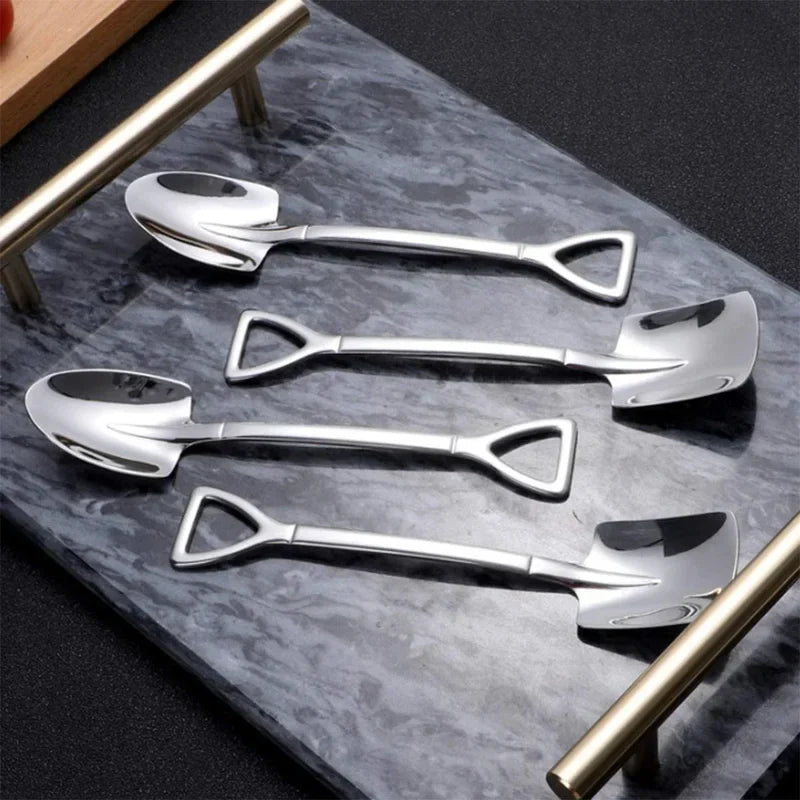 4Pcs Stainless Steel Shovel Spoon