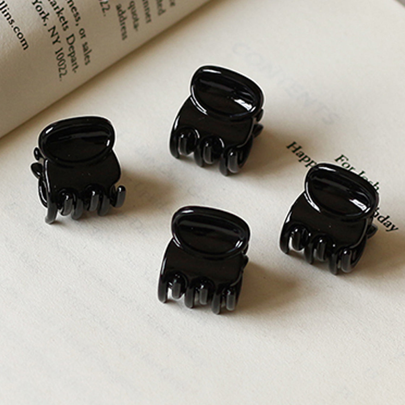 6Pcs Korean Trendy Black Mini Powerful Multifunctional Hair Clip