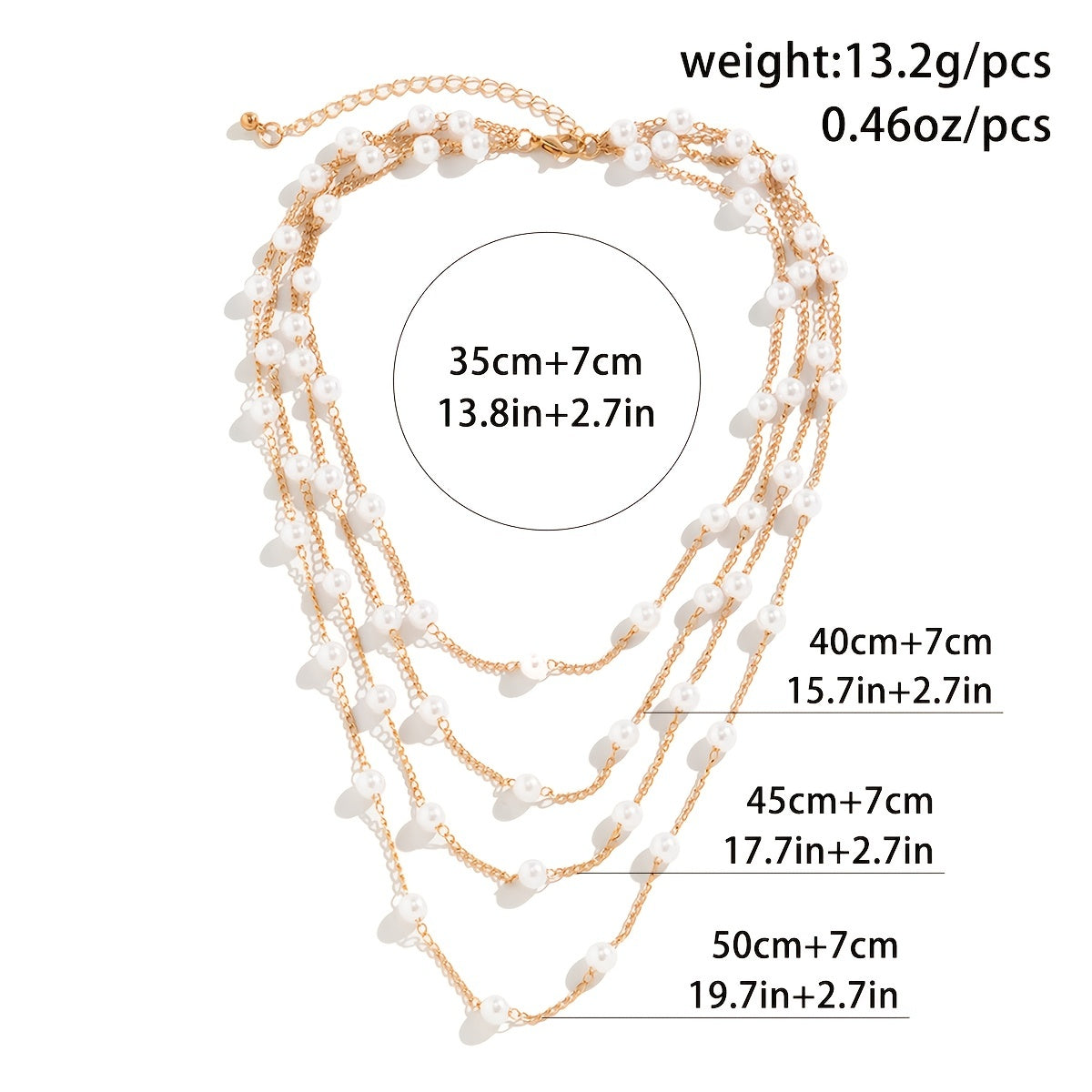 Temperament Faux Pearl Multilayer Necklace Chain Pendant Necklace