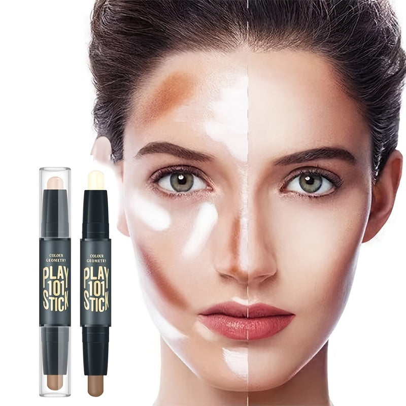 2-Color Double Natural Stereoscopic Highlighter Concealer Stick