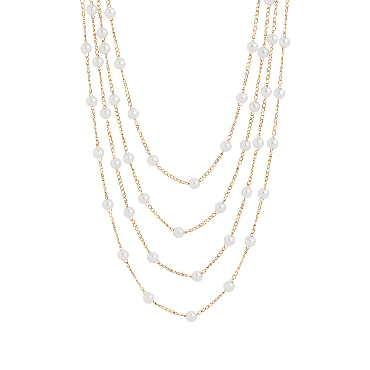 Temperament Faux Pearl Multilayer Necklace Chain Pendant Necklace