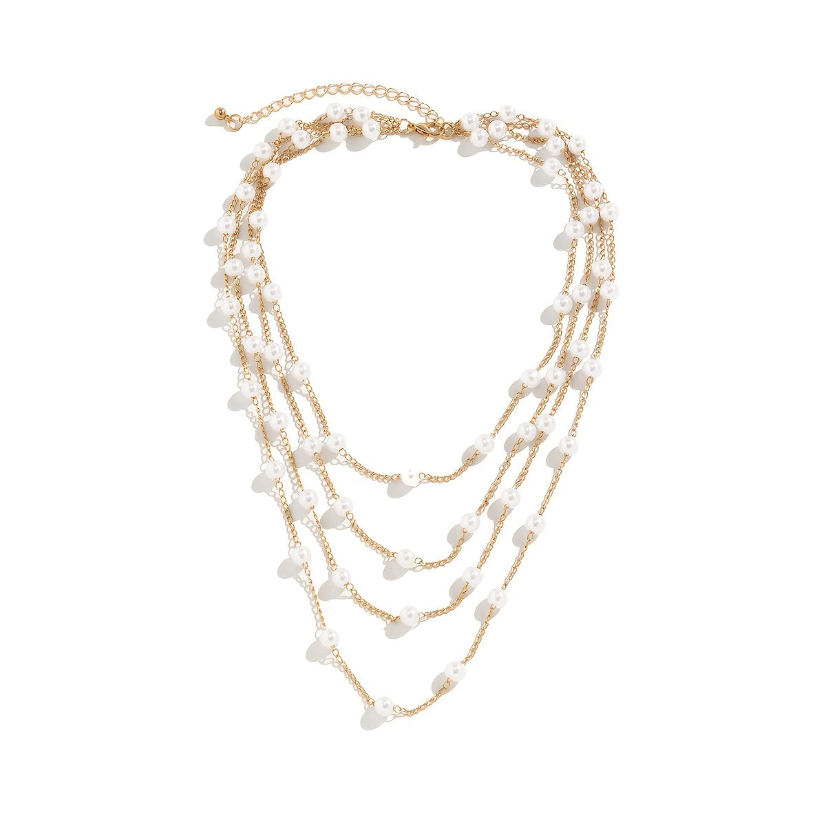 Temperament Faux Pearl Multilayer Necklace Chain Pendant Necklace