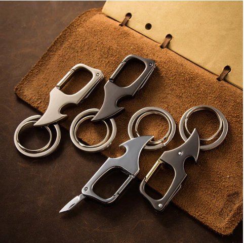 Multifunctional Pendant Bottle Opener Metal Double Ring Key Chain