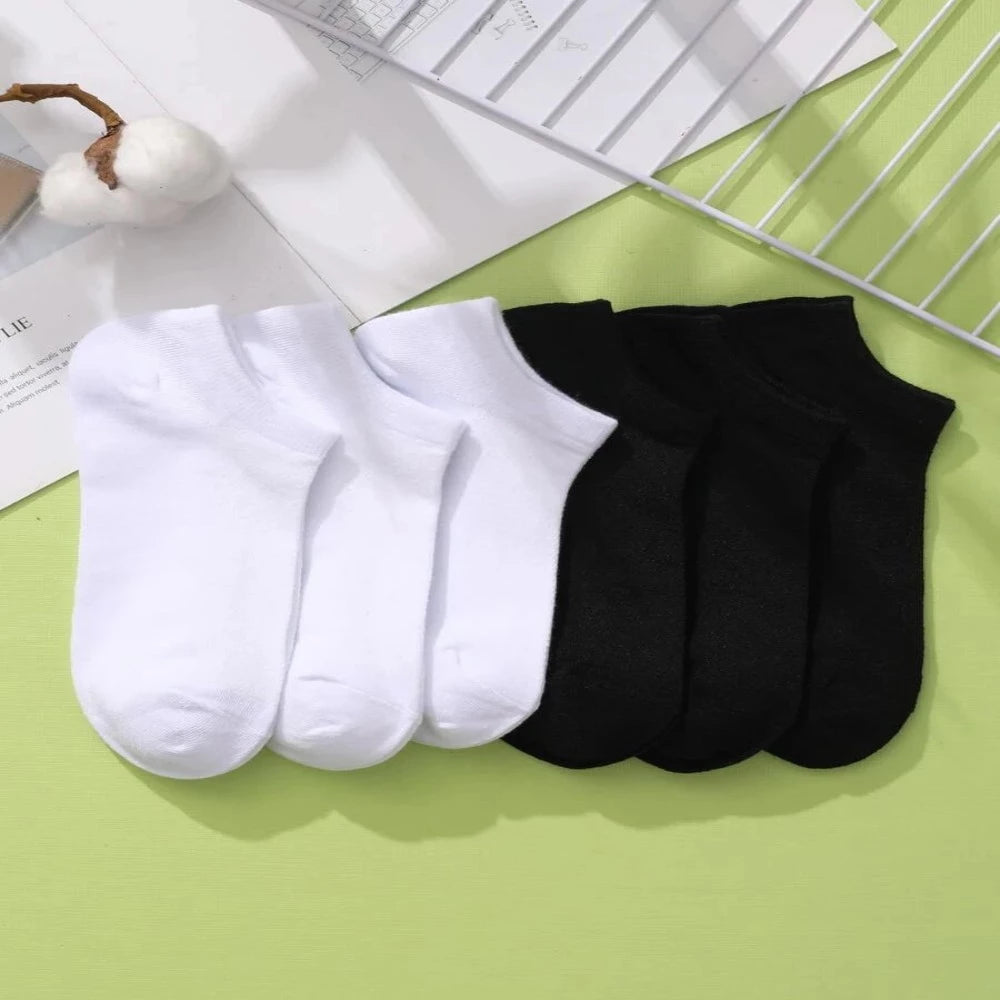 Quick Dry Simple Breathable Deodorant Cotton Socks (4/6 Pairs)