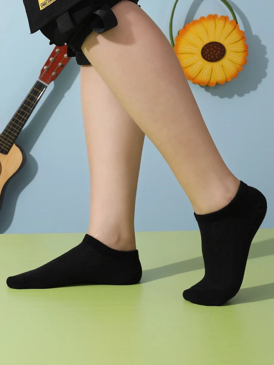 Quick Dry Simple Breathable Deodorant Cotton Socks (4/6 Pairs)