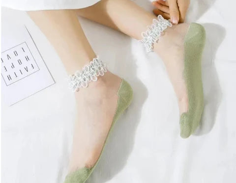 Ladies Lace Crystal Socks (Buy1Free1)