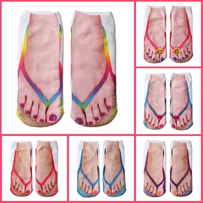 3D Flip-Flops Fun Socks