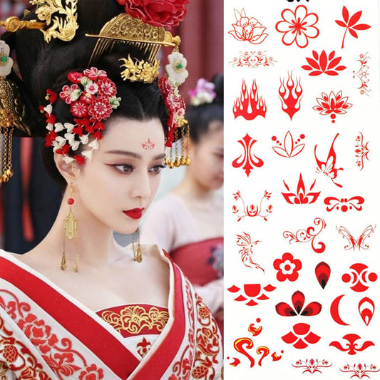 6pcs Eyebrow Ancient Clothes Hanfu Beauty Tattoo Paste