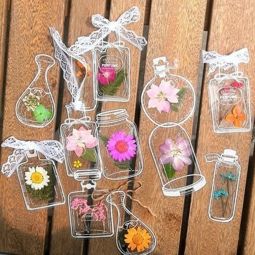 TT//DIY Transparent Dried Flower Bookmarks(20pcs)