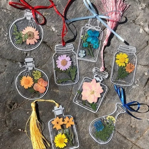 TT//DIY Transparent Dried Flower Bookmarks(20pcs)