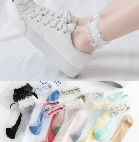 Ladies Lace Crystal Socks (Buy1Free1)