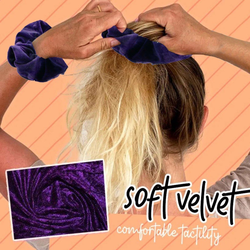 Tie-Dye Velvet Scrunchies with Hidden Pocket