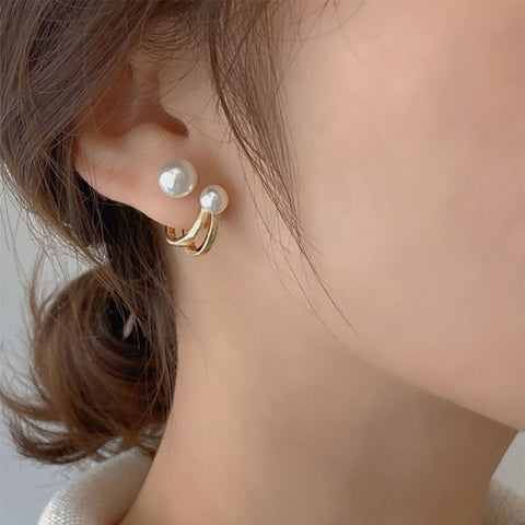 Gold Pearl Earrings