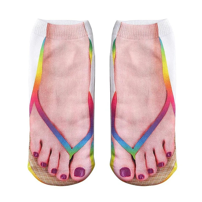 3D Flip-Flops Fun Socks