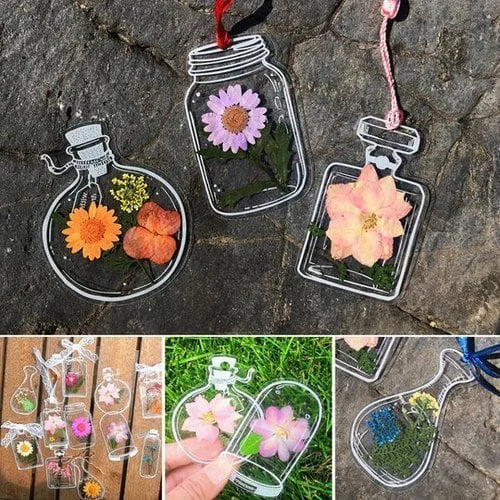 TT//DIY Transparent Dried Flower Bookmarks(20pcs)