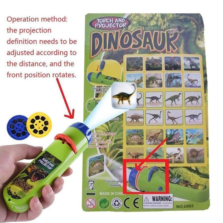 Child 24 Species Pattern Projection Flashlight Toy Dinosaur Toy