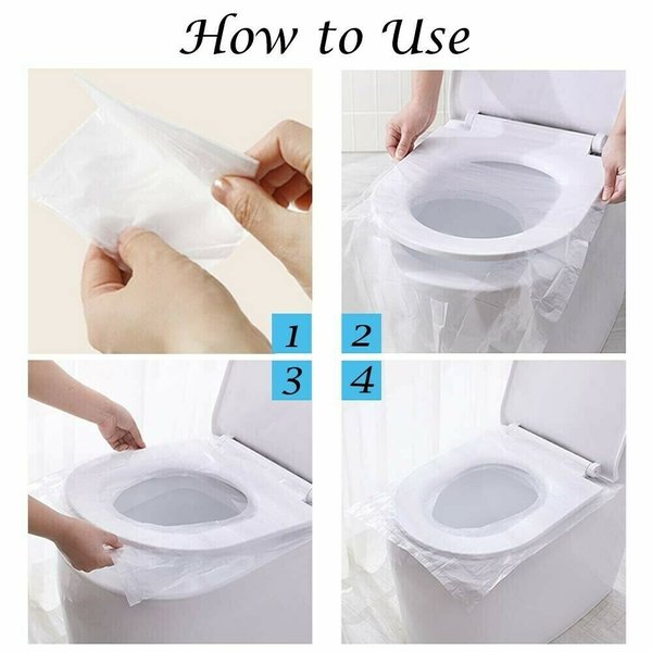 Biodegradable Disposable Plastic Toilet Seat Cover （50 Pcs/Set)