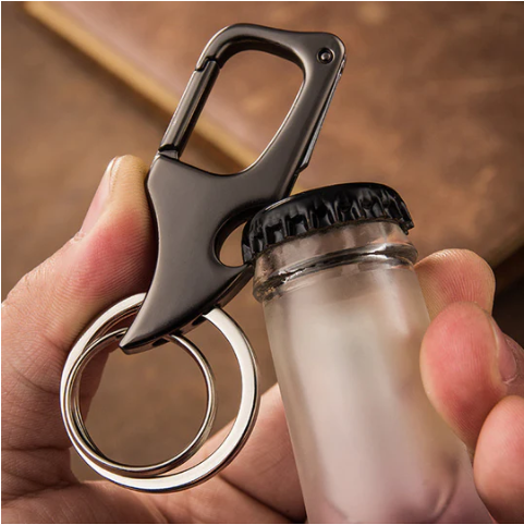 Multifunctional Pendant Bottle Opener Metal Double Ring Key Chain