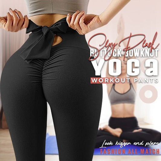 Sexy Peach Buttock Bowknot Yoga Workout Pants