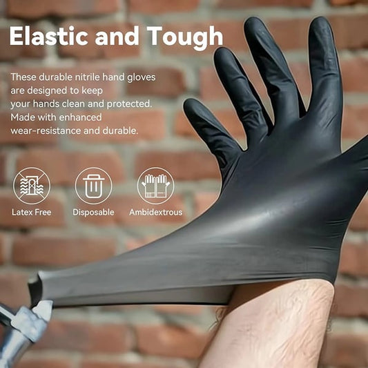 Disposable Black Nitrile Gloves