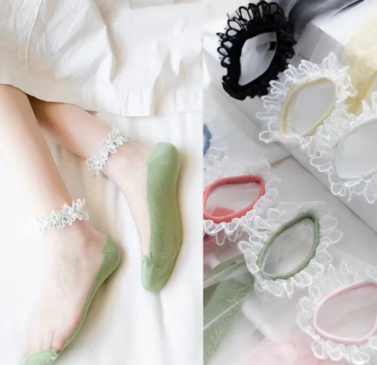 Ladies Lace Crystal Socks (Buy1Free1)