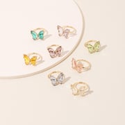 Colorful Transparent Glass Butterfly Ring (Buy 1 Free 1)