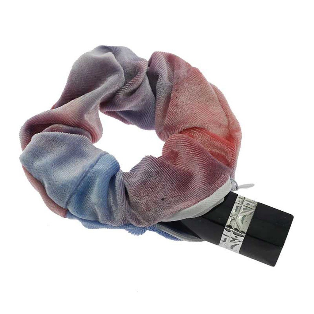 Tie-Dye Velvet Scrunchies with Hidden Pocket