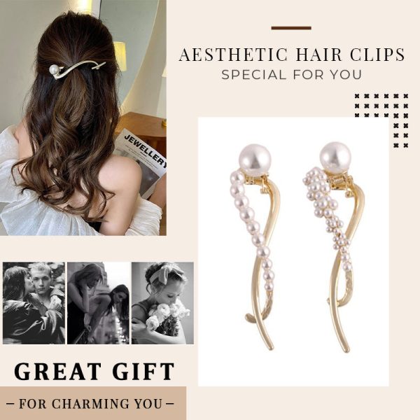 Coil Hair Pearl Arc Spring Hair Clip