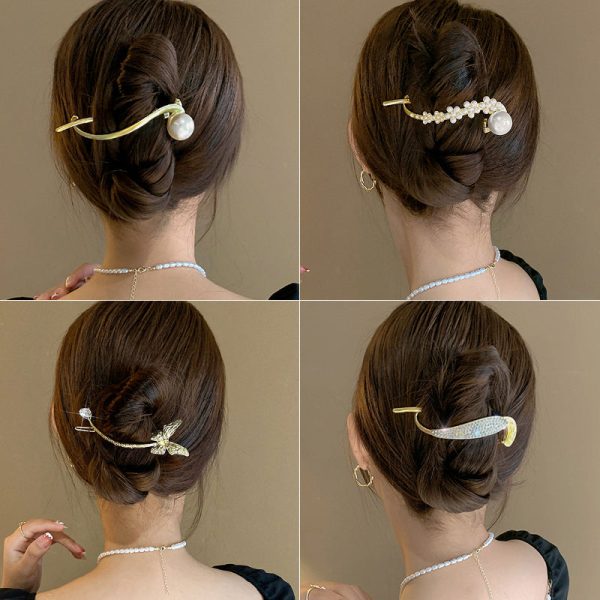 Coil Hair Pearl Arc Spring Hair Clip