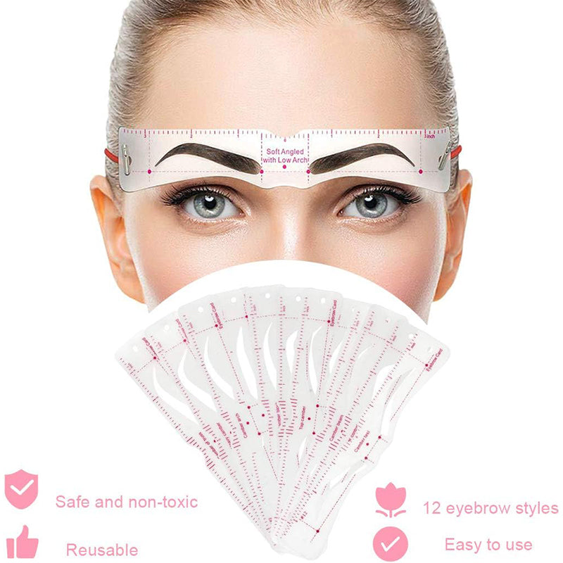 12pcs Eyebrow stencil ✨（With Eyebrow razor & Fixed rope）