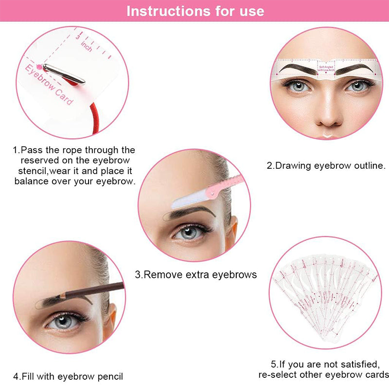 12pcs Eyebrow stencil ✨（With Eyebrow razor & Fixed rope）