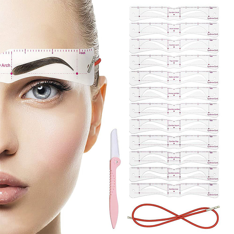 12pcs Eyebrow stencil ✨（With Eyebrow razor & Fixed rope）