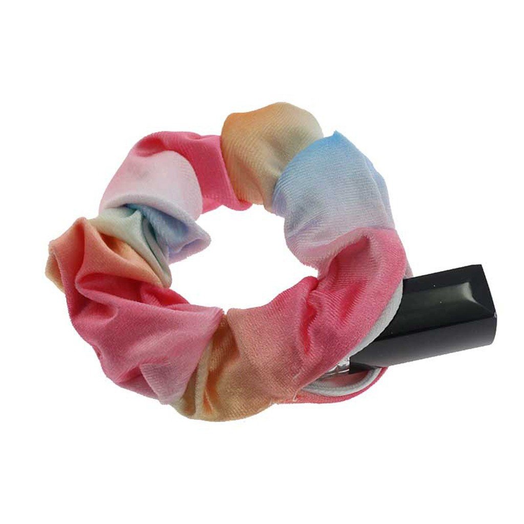 Tie-Dye Velvet Scrunchies with Hidden Pocket