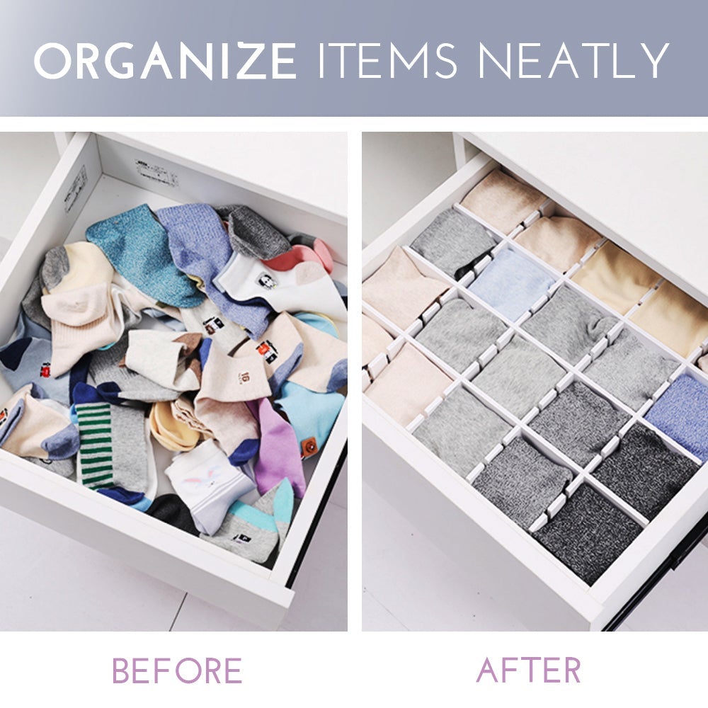 Free Combination Adjustable Drawer Organizer (44cm x 7cm/Pcs-4Pcs/Set)